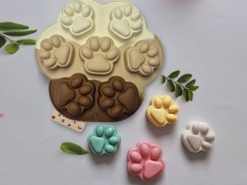 Molde silicona tricolor 7 huellas grandes